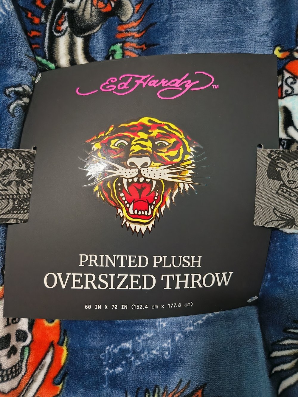 ❤️‍🩹Ed Hardy Printed Plush Oversized Throw - Short Queen Size